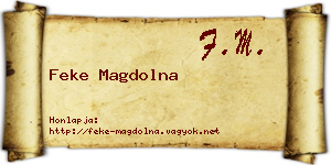 Feke Magdolna névjegykártya